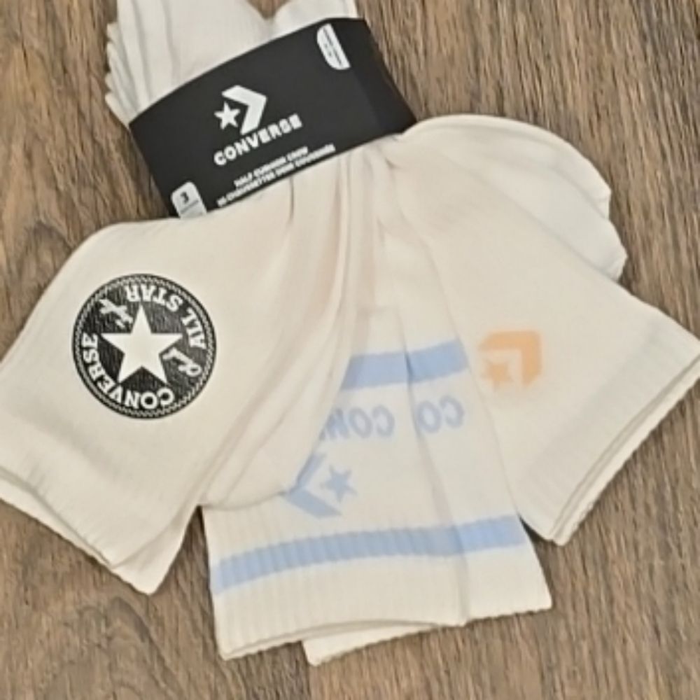 Converse 3-PK Chevron Star Logo Crew Socks - Picture 6 of 8